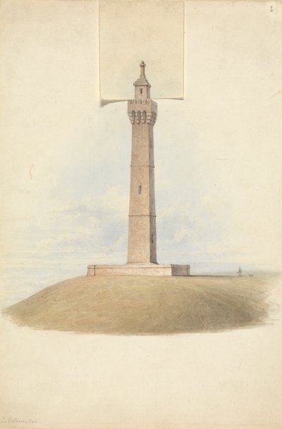 Variant design for Somerset Monument: Elevation av Lewis Vulliamy