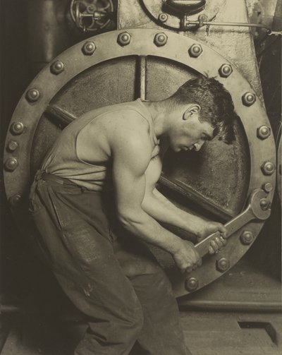 Mekaniker og damppumpe, 1921 av Lewis Wickes Hine
