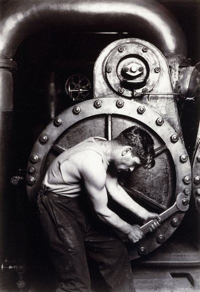 Powerhouse Mekaniker, ca. 1924; av Lewis Wickes Hine