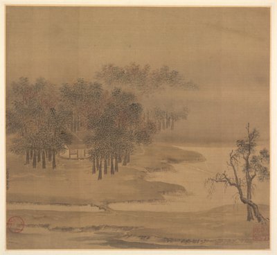 Hytter i en tåkete lund om høsten, 1117. av Li Anzhong