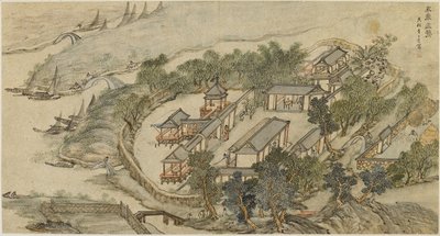 The Five Deer Hermitage, tidlig på 1600-tallet. av Li Shida