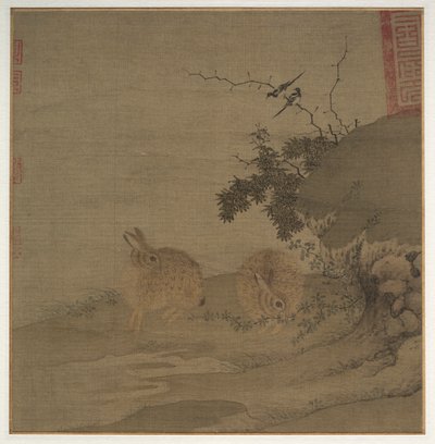 Magpies and Wild Rabbits, 1200-tallet. av Li Yong