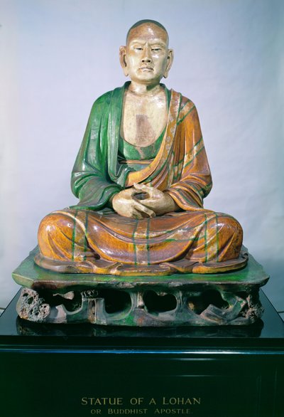 Steintøy Luohan, Liao-dynastiet, (glasert steintøy) av Liao Dynasty Chinese School