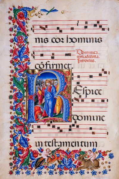 Piccolomini bibliotek: korbok, torsk. 24.9, ff. 67v med "Healing of the Leper", av Liberale da Verona (ca. 1445 - 1527/9). av Liberale da Verona