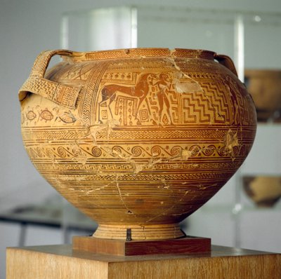 Argive krater med geometriske dekorasjoner, diameter 50 cm, gresk sivilisasjon, 8. århundre f.Kr. av Unbekannt Unbekannt