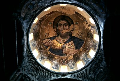 Christ Pantocrator, indre kuppel av kirken Panagia Parigoritissa, Arta, Epirus, Hellas av Unbekannt Unbekannt
