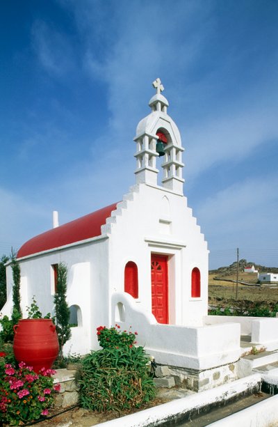 Kirke på øya Mykonos, Kykladene, Hellas (bilde) av Unbekannt Unbekannt