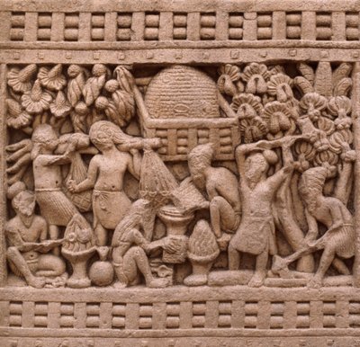 Detalj av østsiden av Stupa I i Sanchi (UNESCOs verdensarvliste av Unbekannt Unbekannt