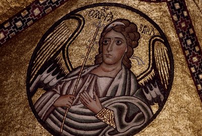 Figur av en engel, mosaikk inne i Hosios Loukas kloster, Hellas, grunnlagt tidlig på 1000-tallet av Unbekannt Unbekannt