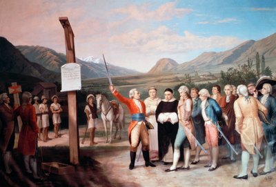 Grunnleggelse av byen Ibarrada av Christopher de Troya i 1606, Ecuador av Unbekannt Unbekannt