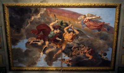 Freskomaleri på taket av soverommet til den kongelige leiligheten, Ducal Palace, Lucca, Toscana, Italia Detalj av Unbekannt Unbekannt