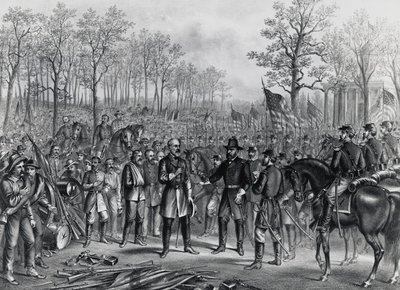 General Robert Lee overga seg til general Ulysses Grant ved Appomattox 9. april av Unbekannt Unbekannt