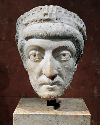 Marmorhode til den romerske keiseren i øst Theodosius II av Unbekannt Unbekannt