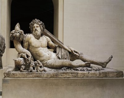 Marmorstatue som representerer Tiber River, Temple of Isis og Serapis, fra Roma av Unbekannt Unbekannt
