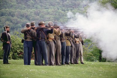Moderne gjeninnføring av slaget ved Gettysburg (bilde) av Unbekannt Unbekannt