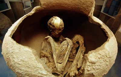 Mamma i en keramikkurne. Atacama-sivilisasjonen, paleolittisk. av Unbekannt Unbekannt