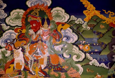 Veggmaleri fra Lamaist Monastery of Lamayuru, Ladakh, India av Unbekannt Unbekannt