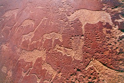 Namibia, Damaraland villmarksområde, Twyfelfontein, Brandberg-fjellene, steinaldergraveringer av Unbekannt Unbekannt