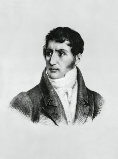 Portrett av Alessandro Manzoni (1785-1873), italiensk forfatter, poet og dramatiker, gravering av Unbekannt Unbekannt