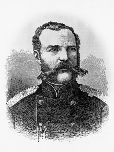 Portrett av Alexander II Romanov (1818-1881), tsar av Russland fra 1855, gravering av Unbekannt Unbekannt