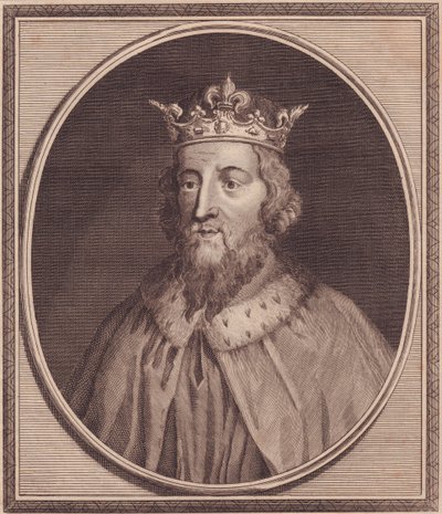 Portrett av Alfred Great (849-889), konge av Wessex, Storbritannia, kobberstikk av John Goldar (1729-1795) av Unbekannt Unbekannt
