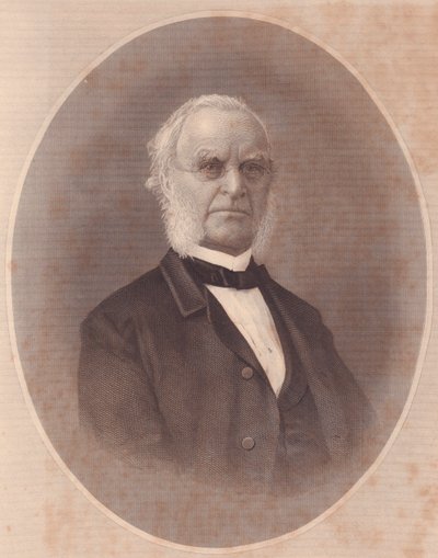 Portrett av den amerikanske metodistbiskopen Joseph Holdich (1794-1893), gravering fra damelageret, USA, ca. 1870 av Unbekannt Unbekannt