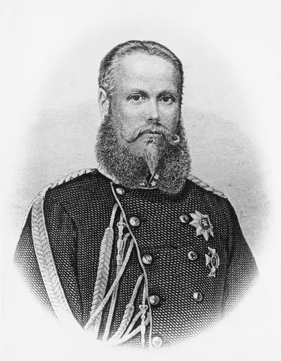 Portrett av Charles I (1823-1891), konge av Wuerttemberg fra 1864, gravering av Unbekannt Unbekannt