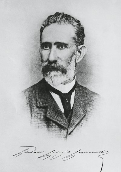 Portrett av Gaetano Giorgio Gemmellaro (1832-1904), italiensk geolog, paleontolog og politiker, gravering av Unbekannt Unbekannt