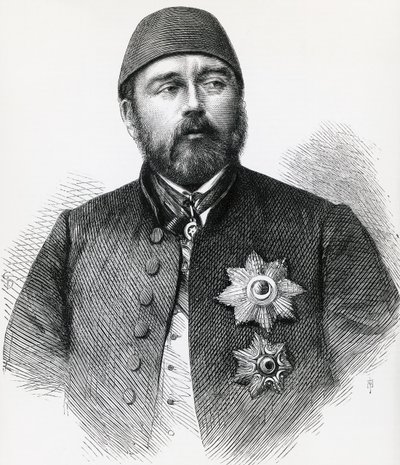 Portrett av Isma'il Pasha (1830-1895), Khedive (visekonge) av Egypt, gravering av Unbekannt Unbekannt