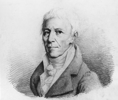 Portrett av Jean-Baptiste Pierre Antoine de Monet, Chevalier de Lamarck (1744-1829), fransk naturforsker, zoolog, biolog, akademiker og forløper for Darwins evolusjonsteori, gravering av Unbekannt Unbekannt