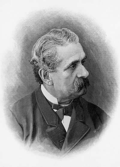 Portrett av Paolo Ferrari (1822-1889), italiensk dramatiker og forfatter, gravering av Unbekannt Unbekannt