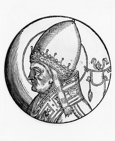 Portrett av Saint Boniface IV (død 615), 67. pave av den katolske kirke fra 608, gravering av Unbekannt Unbekannt