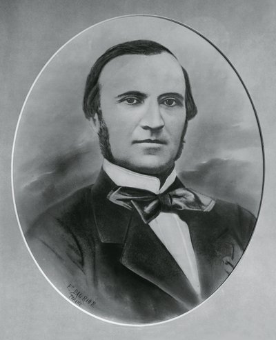 Portrett av Severino Grattoni (1815-1876), italiensk arkitekt og ingeniør, gravering av Unbekannt Unbekannt
