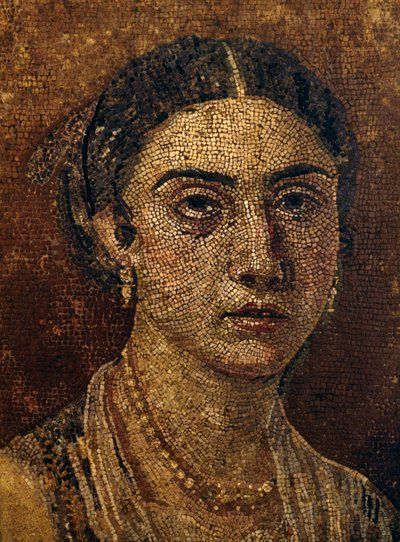 Portrett av en ung kvinne, mosaikk fra Herculaneum. romersk sivilisasjon av Unbekannt Unbekannt