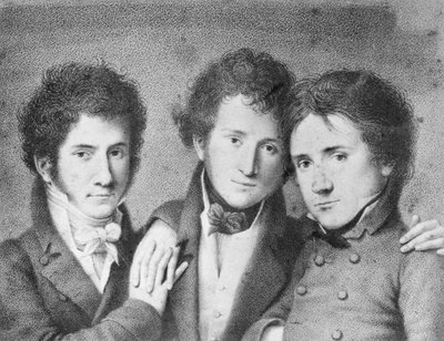 Portretter av Filippo Ugoni (1794-1877), Andrea Tonelli (1793-1859) og Giovita Scalvini (1791-1843), italienske patrioter av Unbekannt Unbekannt