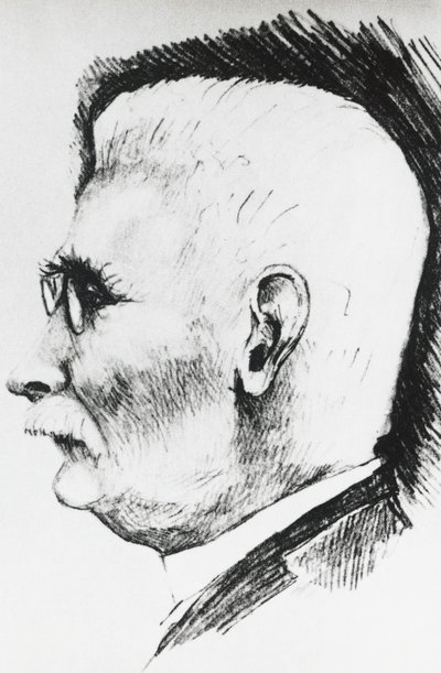 Profilportrett av Henri Louis Le Chatelier (1850-1936), fransk kjemiker og metallurg, gravering av Unbekannt Unbekannt