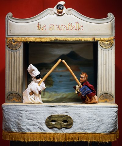 Punch (Pulcinella) og Pasquale Terremoto, dukker fra Maria Imperatrice Guarattelle teater, Napoli, Italia av Unbekannt Unbekannt