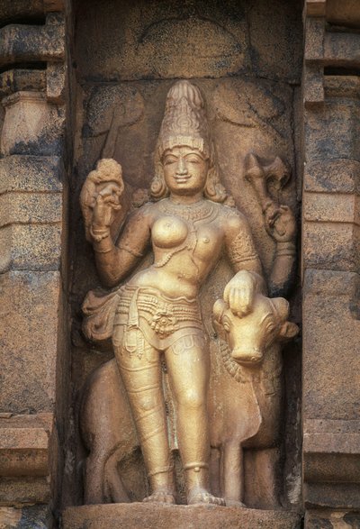 Relieff som viser Parvati, Brihadisvara-tempelet, Gangaikonda Cholapuram, Tamil Nadu, India av Unbekannt Unbekannt