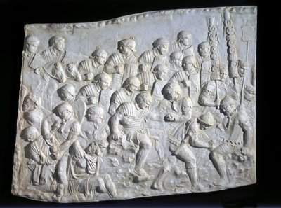 Roman Førstehjelp blir gitt til en romersk soldat, Trajans frise av Unbekannt Unbekannt