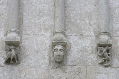 Russland, Vladimir, Bogolyubovo. Skulpterte dekorasjoner av Church of Intercession of Holy Virgin på Nerl River av Unbekannt Unbekannt