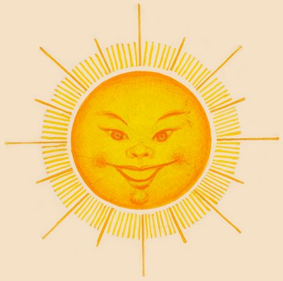 Smilende sol, tegning av Unbekannt Unbekannt