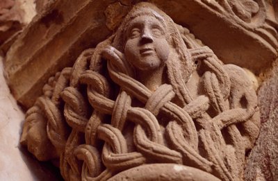 Spania, Navarra, klosteret til den hellige frelser av Leyre, Porta Speciosa, dekorert hovedstad av Unbekannt Unbekannt