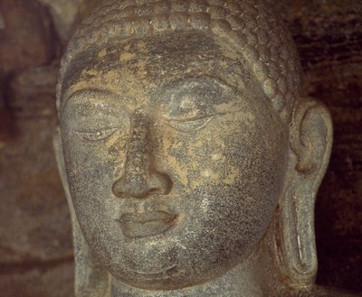 Sri Lanka, Polonnaruwa, Detalj av statuen av Buddha av Gal Vihara (UNESCOs verdensarvliste av Unbekannt Unbekannt