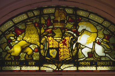 Glassmaleri med det kongelige våpenskjoldet til Storbritannia, Theatre Royal, Drury Lane av Unbekannt Unbekannt