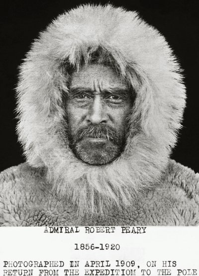 Den amerikanske oppdageren Robert Edwin Peary (1856-1920) fotografert i april 1909 på vei tilbake fra sin ekspedisjon til Nordpolen av Unbekannt Unbekannt