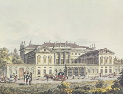 Utsikt over Villa Reale i de offentlige hagene, Milano, Italia av Unbekannt Unbekannt