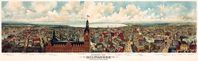 Panoramautsikt over Milwaukee, Wis. Tatt fra rådhustårnet / The Gugler Lithographic Co av Library of Congress