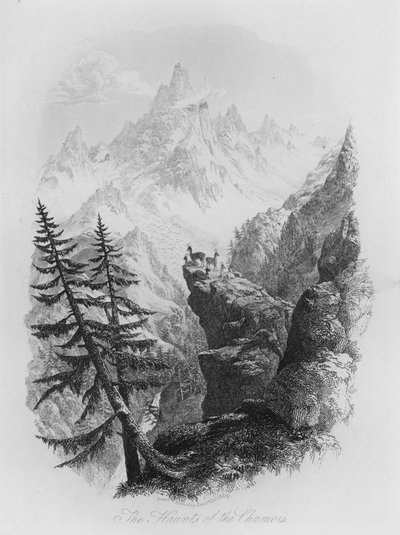 The Haunts of the Chamois (gravering) av Lieutenant Colonel (after) Batty