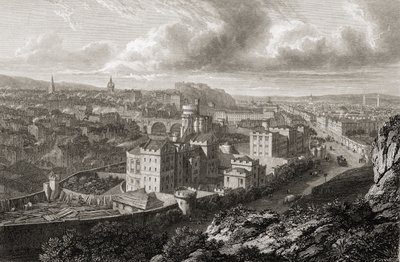 Utsikt fra Calton Hill, Edinburgh, fra 