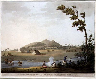 En utsikt fra Royal Artillery Encampment, Conditore, plate 37 fra 